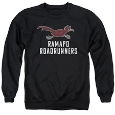 Ramapo College Adult Crewneck Sweatshirt Roadrunners Logo, Black, S-3XL