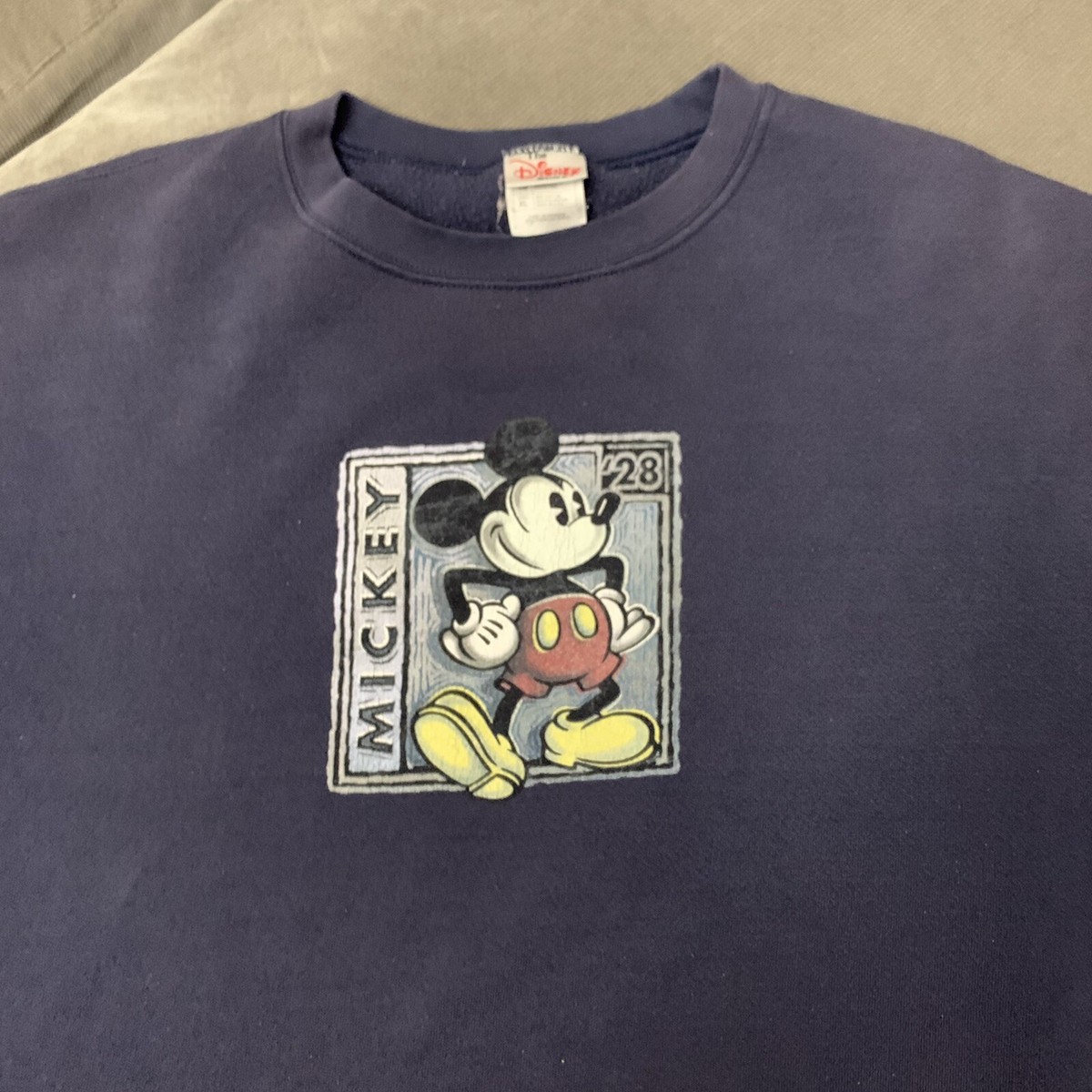 THE DISNEY STORE SWEATSHIRT Mickey Mouse 28 Retro Blue Size
