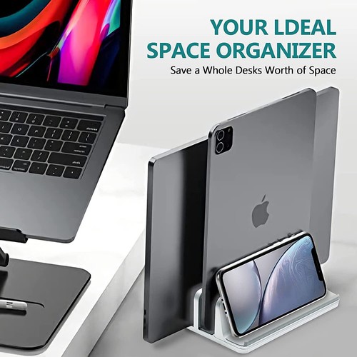 Do iPada Notebook Aluminium Pionowy stojak Laptop Oszczędność miejsca Uchwyt- - Zdjęcie 7 z 14