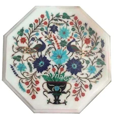 Multicolor Stone Side Table Table / Marble Coffee Table / Corner Table for Hotel