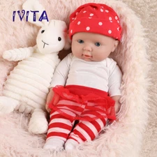 IVITA 11'' Reborn Baby Girl Handmade FullBody Silicone Infant Small Doll