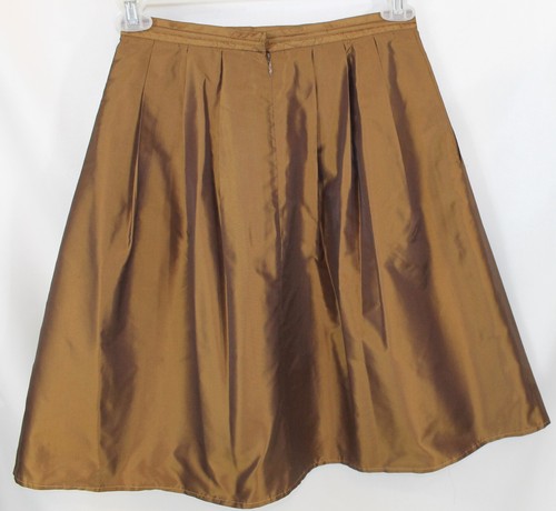 NWOT Burns Womens 6 Copper 100% Silk 27 in Waist w/ Draw String 2 Pockets Skirt - Picture 4 of 6