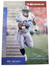 1999 Donruss Football Card #186 Sedrick Irvin Rookie Detroit Lions (D1. rookie card picture