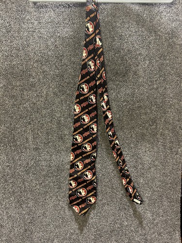 RM Sport Neck Tie FSU Florida State University Seminoles Football Logo Silk - Picture 2 of 6