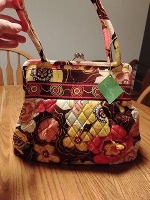 New With Tags Vera Bradley Alice Bag Buttercup Floral Pattern Kiss Lock Closure 