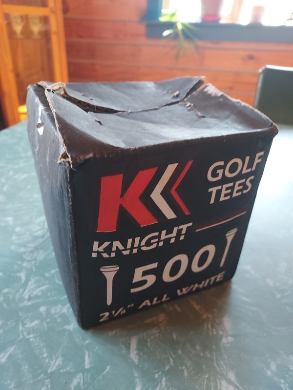 Vintage Golf Tees 500 Knight White 2.125" NOS in Box