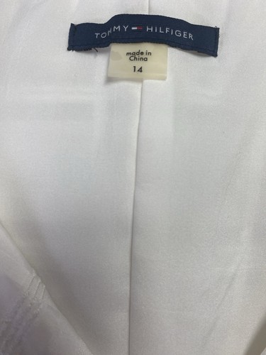 NWT Tommy Hilfiger White Plaid Sleeveless Belted Pleated Dress Size 14 - Picture 4 of 6