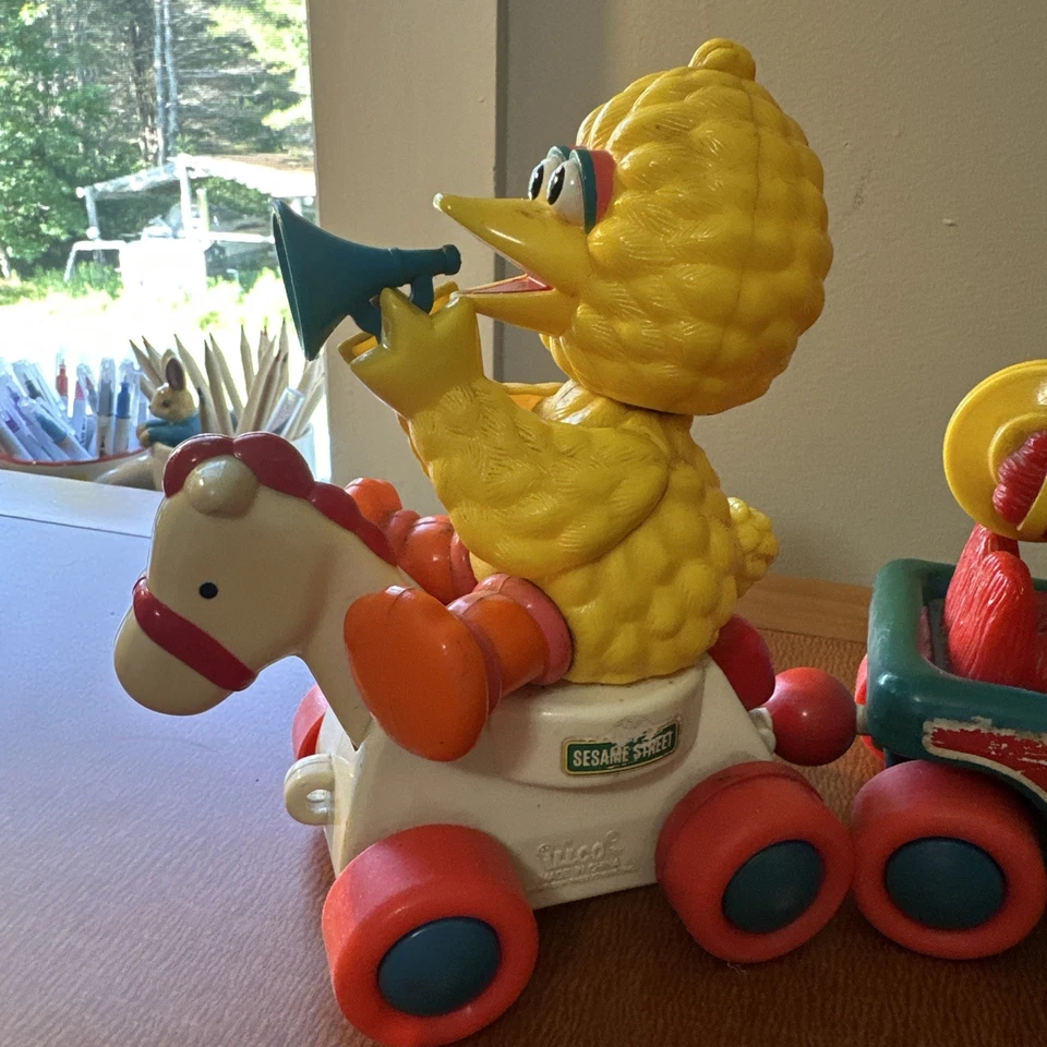 Vintage Sesame Street Baby Tyco 90's Jim Henson Production Baby Train Pull Toy - Изображение 2 из 4