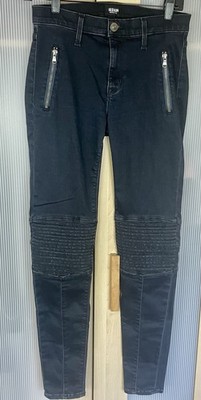 HUDSON Stark Moto Skinny Dark Blue Jeans Sz 27 Goth Biker Rock Retro Casual