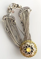 VTG Lucky Brand Silver Boho Gold Tone Multi Chain Bracelet Southwestern