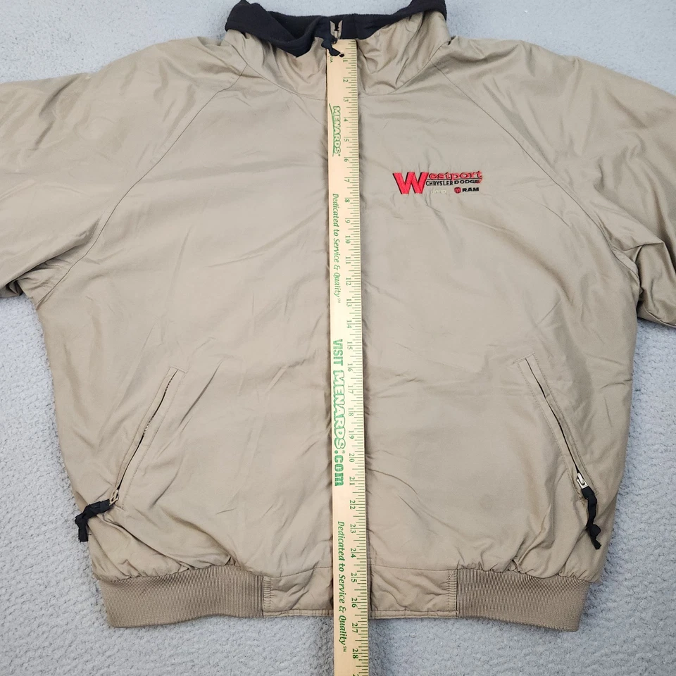 Vintage Chrystler Dodge Ram Jeep Port Authority Jacket Men's Size 2XL Tan/Black - Image 3 of 4