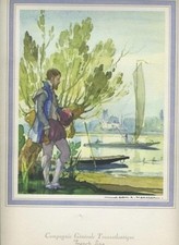 5 Jean A Mercier Dinner Menus French Line Paquebot FRANCE 1973 Poems