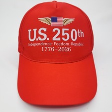 U.S. 250th Anniversary 1776-2026 America FLAG Adjustable Cap Hat Printed