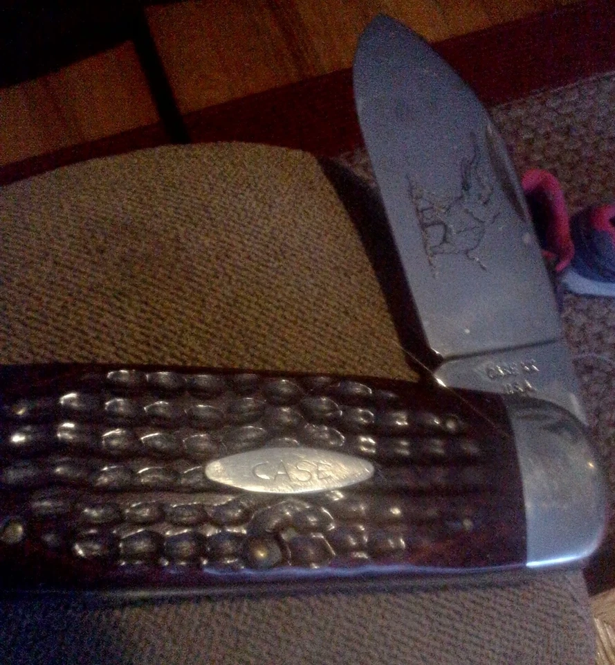 1976 CASE XX 6250 ELEPHANT TOE KNIFE WITH PKKAWOOD HANDLES ETCH BLADE NO BOX - Image 2 of 4