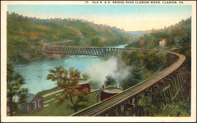#ad #ad Old B.amp; O. Bridge Over Clarion River Clarion Pa. 1920s Postcard Y839 $4.49