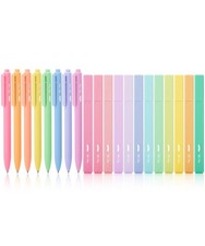 Aesthetic Gel Pens set 20 Pack colorful Highlighters stationery