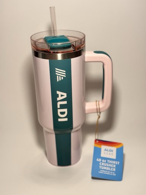 #ad Aldi Gear 50th Bday Pink amp; Green 40oz Stainless Steel Tumbler Limited 2026 NEW $39.99