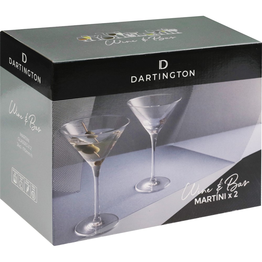 Dartington Crystal Wine & Bar Martini Glasses Set of 2 Lead-Free 240ml