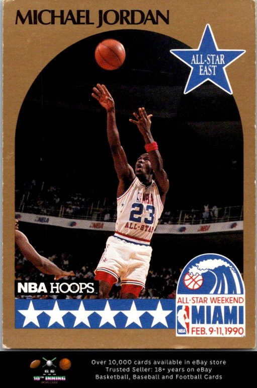 1990-91 Hoops All-Star East #5 Michael Jordan Low Grade