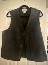Filson Mackinaw Wool Vest Mens 40 Charcoal Gray Made in USA Unworn Style 10055