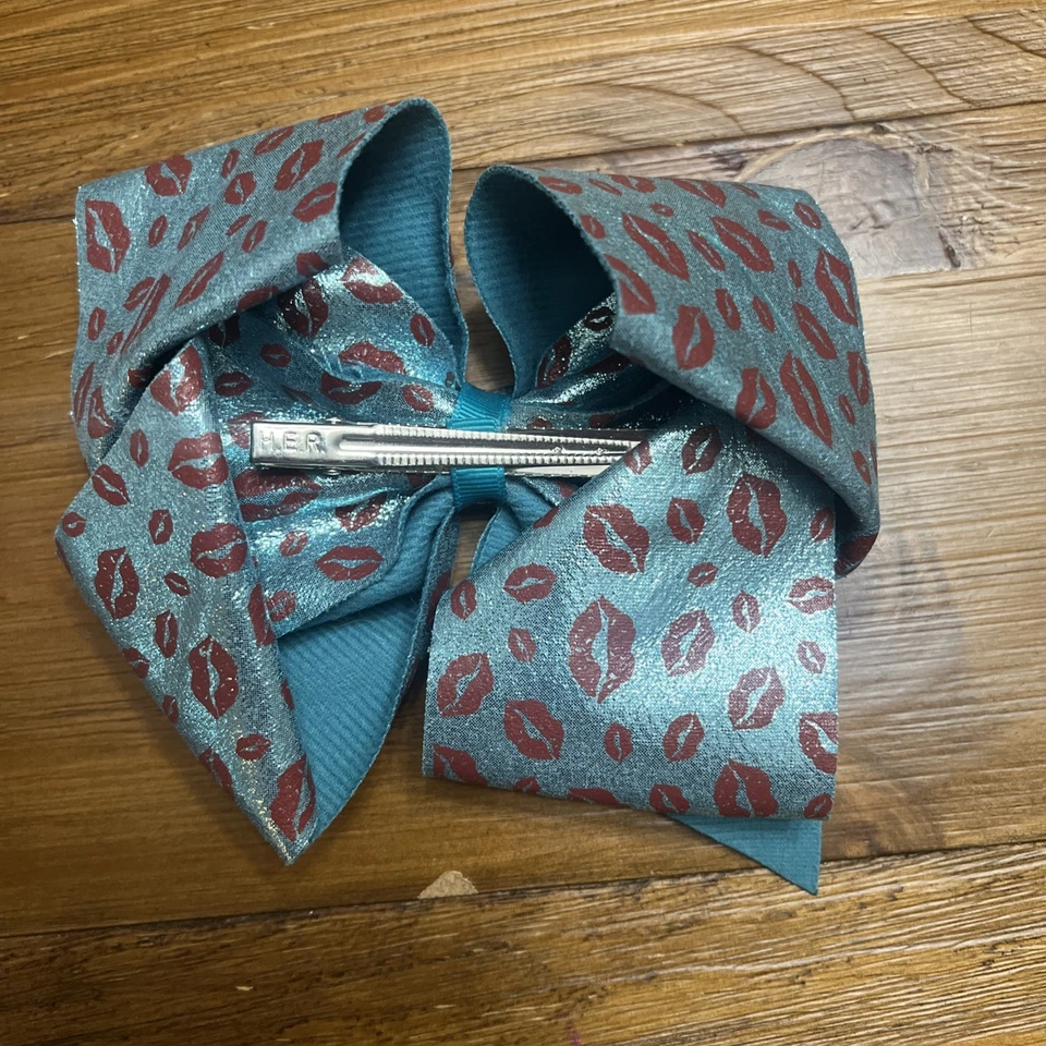 JoJo Siwa Azul Rojo Labio Beso Pelo Lazo Guc Turquesa San Valentín’s Day Foto 2 de 2