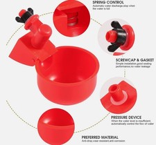 10X Chicken Automatic Red Water Cups Poultry Drinker Waterer Duck Quail Drinking