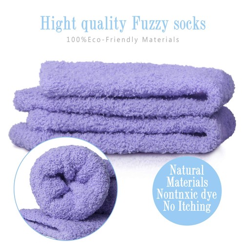 6 Pairs Womens Fuzzy Socks Winter Warm Soft Cozy Fluffy Microfiber House Slee... - Picture 5 of 6