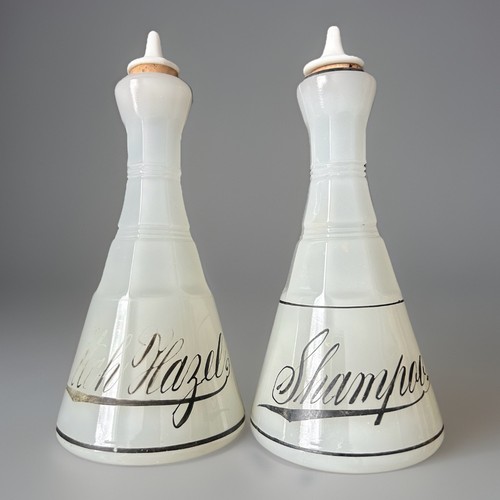 Antique 2 Clam Broth  Barber Shop Bottles - Shampoo & Witch Hazel