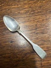 Sterling Silver Fiddle Pattern Teaspoon – London 1849 – R.W. – 15.7g