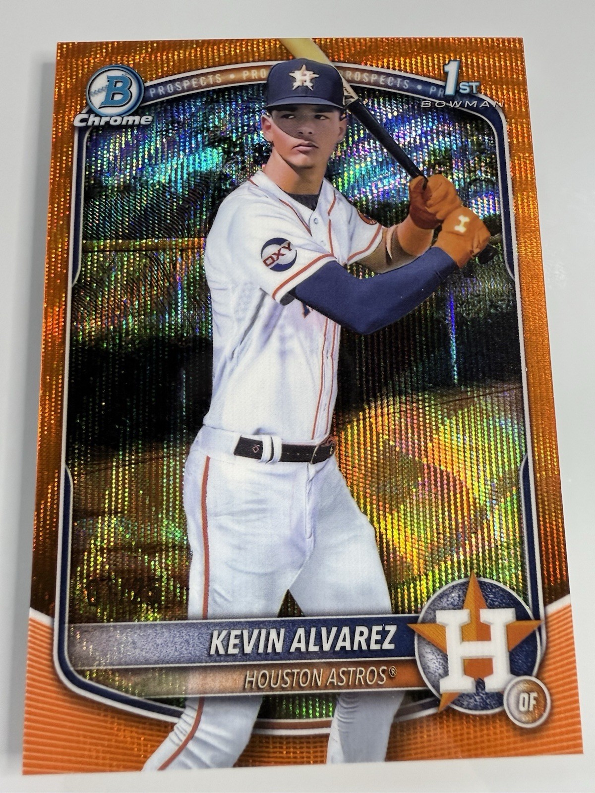 2025 Bowman Chrome Kevin Alvarez 1st Bowman Orange Wave Refractor /25- #BCP-227