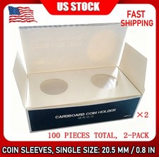 100 pcs Coin Holders 2 X 2 Cardboard Mylar Flips Diameter 20.5mm Dime / Penny
