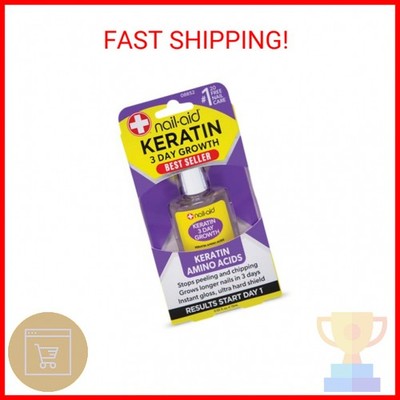 Nail-Aid Keratin 3 Day Growth Nail Treatment & Strengthener, Clear, 0.55 Fl Oz