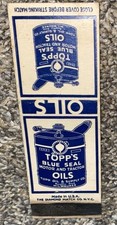 Topps Blue Seal Motor & Tractor Oils Matchbook matchcover