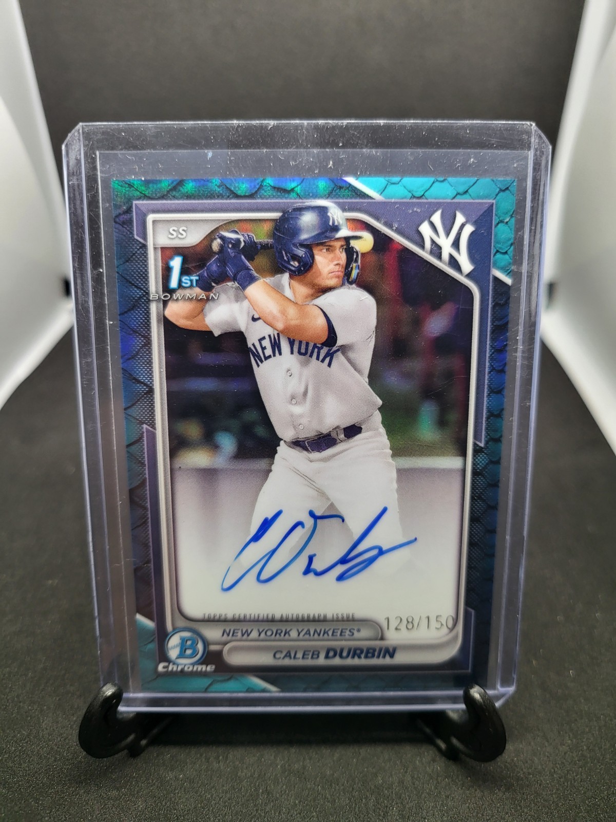 2024 Bowman Chrome - 1st Bowman Auto Caleb Durbin Blue Reptilian Refractor /150