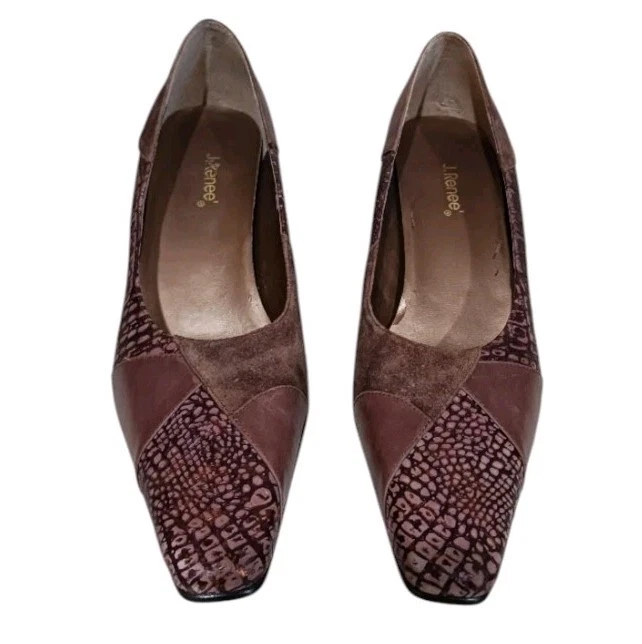 J. Renee MADISON Croc Repujado Patchwork Tacón Bomba Metálico 3" Foto 3 de 4