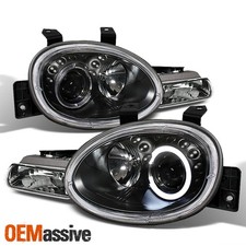For 95-99 Dodge Neon Plymouth Neon Led Halo Projector Headlights - Black