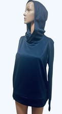 NIKE HOODED PULLOVER SWEATSHIRT WOMENS POCKETS SOLID NAVY BLUE COLOR SIZE MEDIUM