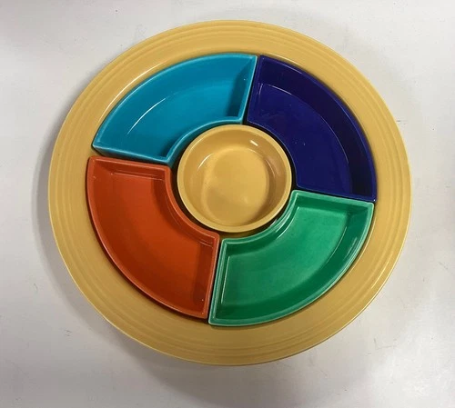 Vintage Fiesta Complete 6 Piece  Relish Tray  Fiestaware Excellent Condition