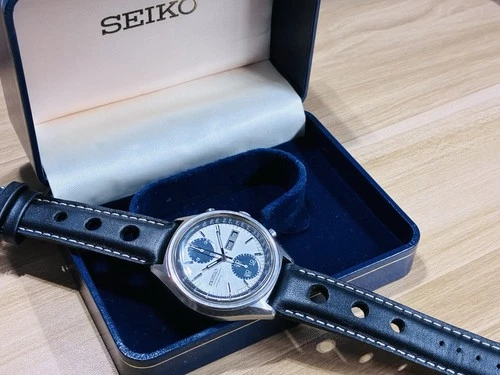 Vintage Seiko 6138-8020 Panda Chronograph Watch, Automatic, Original Dial 1974