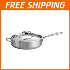 Versatile 3-Quart Tri-Ply Clad Sauté Pan - Premium Induction-Cooking Solution