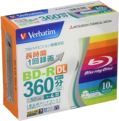 Verbatim Single Recording Blu-ray Disc BD-R DL 50GB 10 Blatt