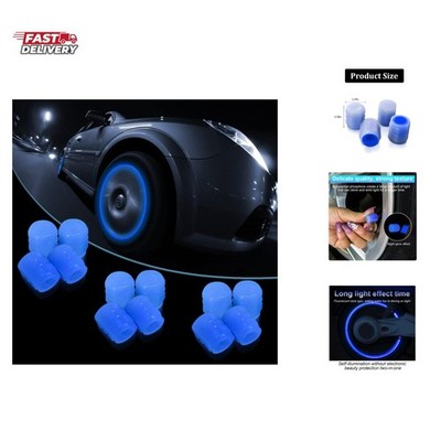 Luminous Tire Valve Stem Caps for Car, 12PCS Fluorescent Glow in The Dark Air...