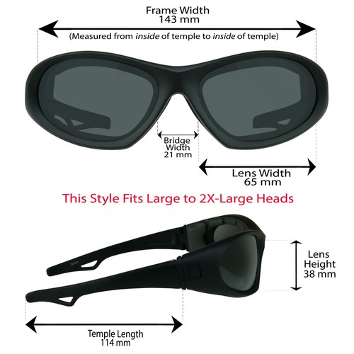 Gafas de sol de motocicleta grandes acolchadas espuma gafas de motociclista correa intercambiable pierna - Imagen 7 de 15