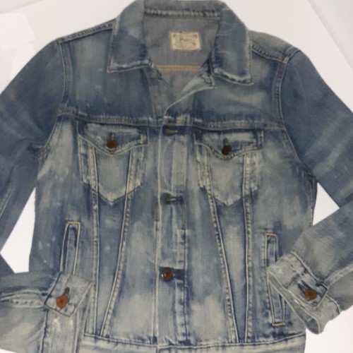 Polo Ralph Lauren Jean Jacket Trucker Size S Distressed Denim Pkts Logo Tag Back - Picture 4 of 17