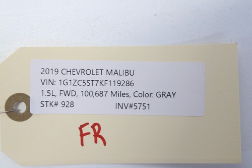 2016-2024 CHEVROLET MALIBU FRONT RIGHT PASSENGER SIDE SEAT HEADREST CLOTH OEM - Picture 7 of 7