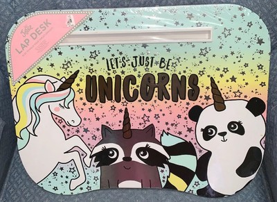 Justice Lets Just Be Unicorns Lap Desk Animals Stars Confetti