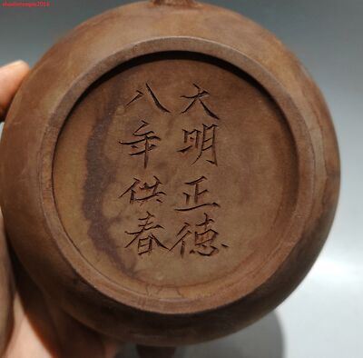 7.6''Old Chinese Yixing Zisha Exquisite purple clay teapot Marke