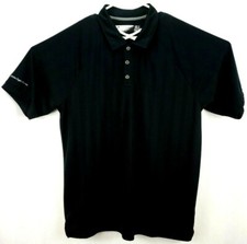 Oakley Men's Polo Shirt Size XL Short Sleeve 3 Button Black Striped Golden Eagle