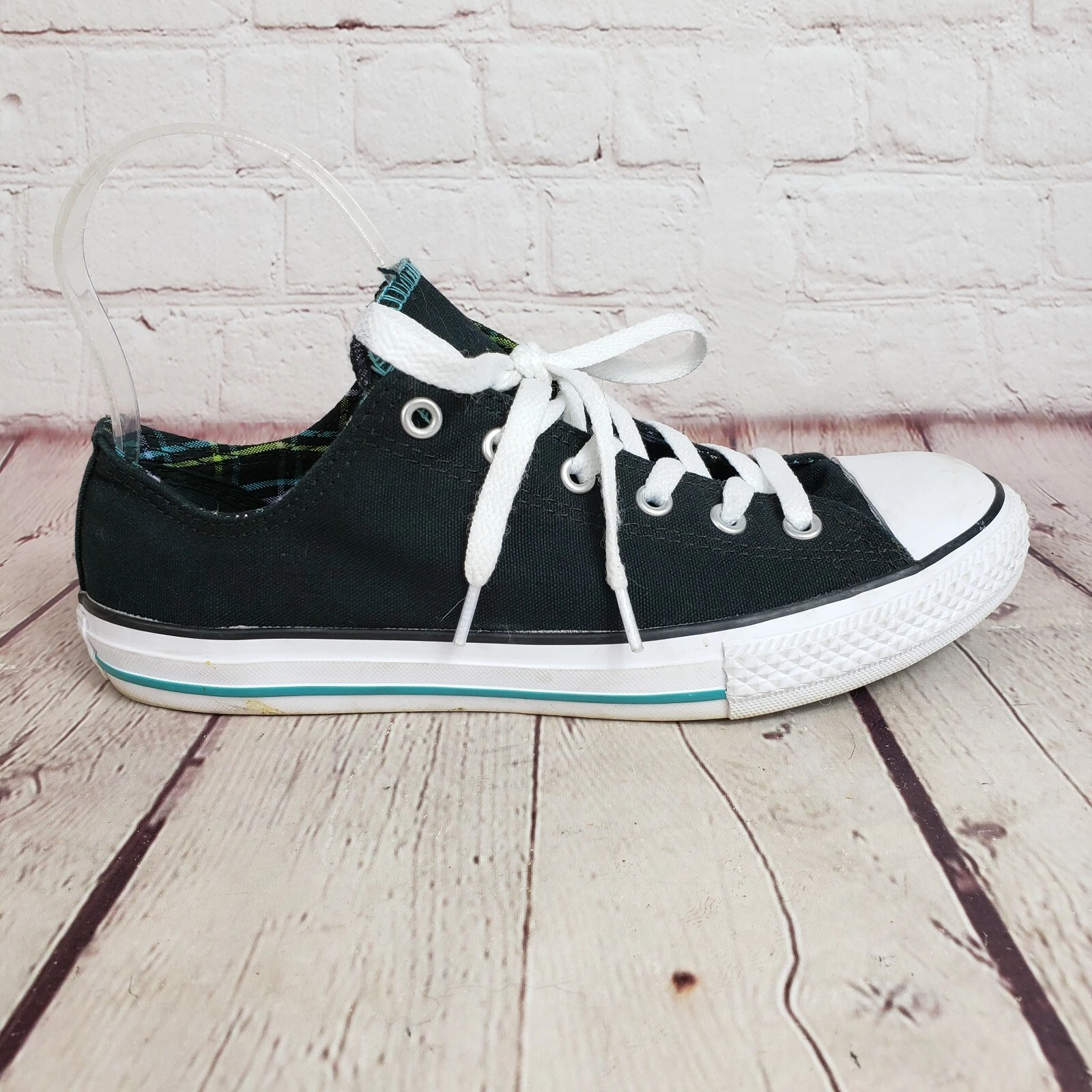 Sneakers basse Converse All Star bambino nere e a quadri taglia 5 EU 37 5 scarpe