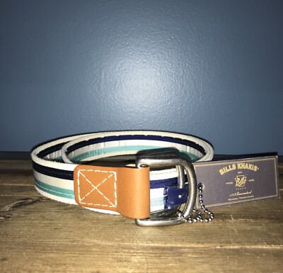 NWT Bills Khakis Striped Belts Men